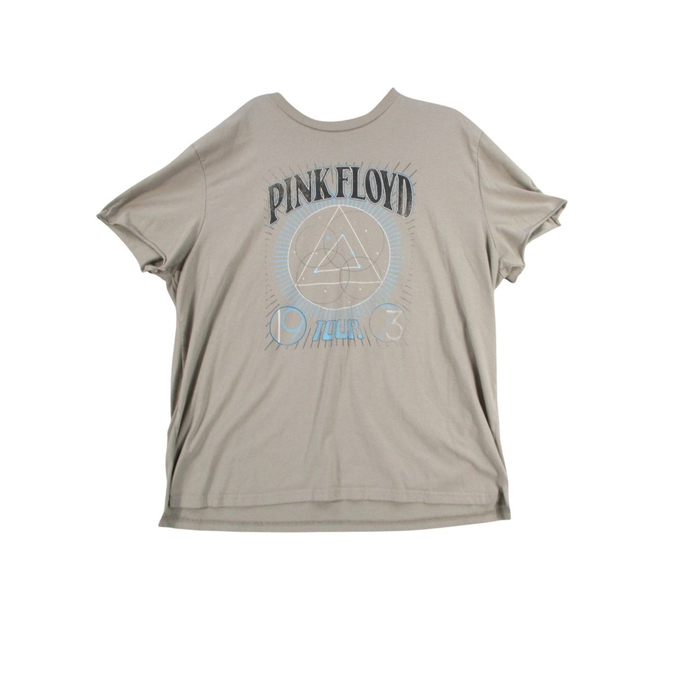 Pink Floyd 1973 Tour Graphic T-Shirt Mens XXL Taupe Brown Short Sleeve Rock Band